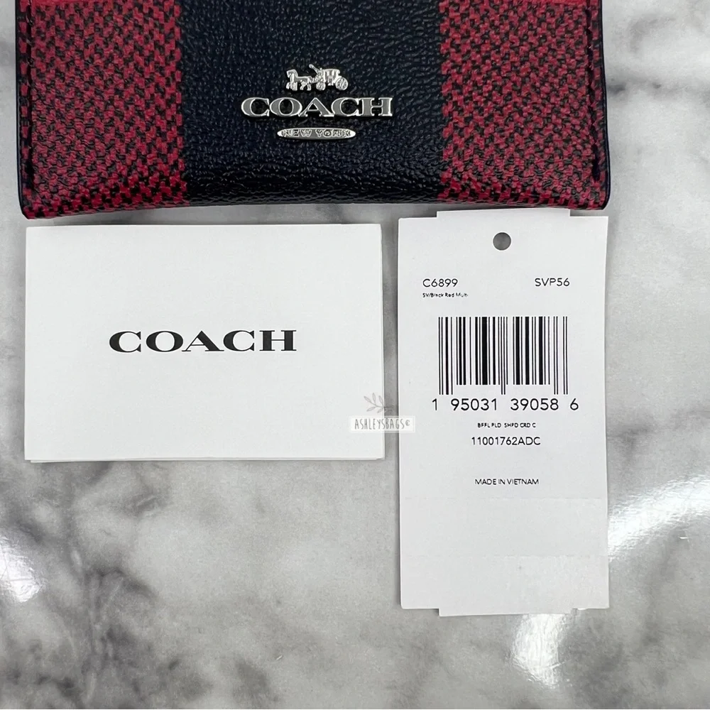 Coach Shaped Card Case With Buffalo Plaid Print - Picture 5 of 5